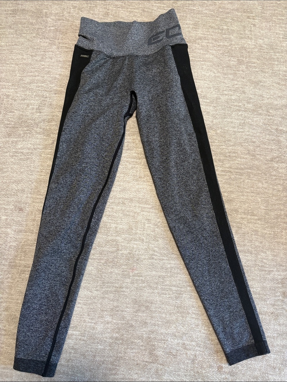 ECHT Gray and Black High-Waist Leggings
